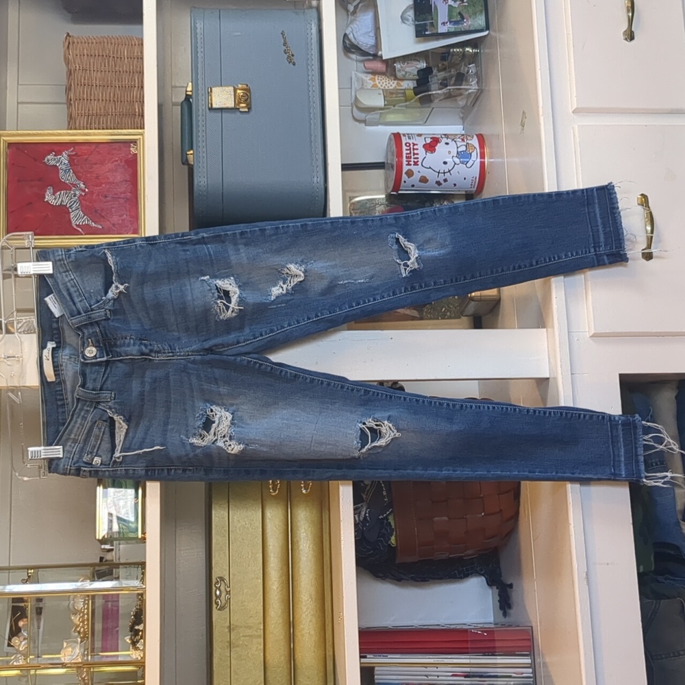 KanCan Distressed Raw Hem Jeans